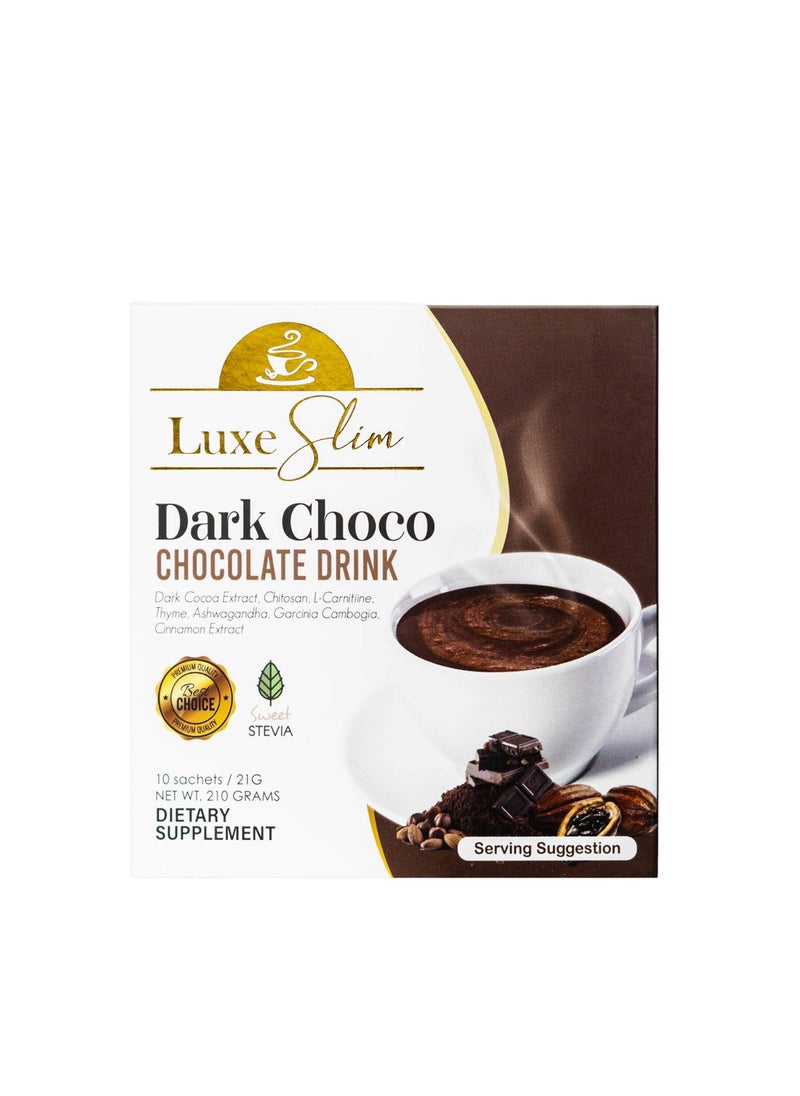 Luxe Slim Luxe Slim Dark Chocolate Drink-10 Sachets X 21g  - Image 2