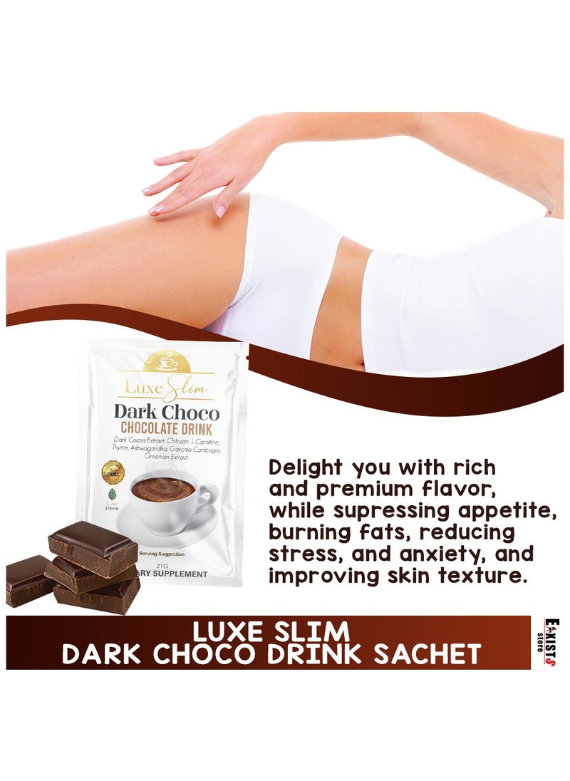 Luxe Slim Luxe Slim Dark Chocolate Drink-10 Sachets X 21g  - Image 4