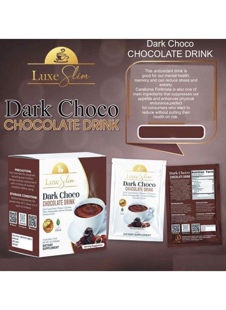 Luxe Slim Luxe Slim Dark Chocolate Drink-10 Sachets X 21g  - Image 5