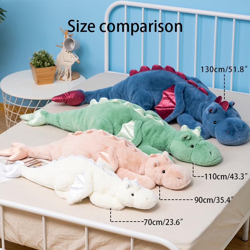 Leahaoe Weighted Dragon Stuffed Animal, Soft and Sturdy Weighted Stuffed Animals for Kids and Adults, Medium White Dragon Stuffed Animal(35.4" 5Lbs) - Image 5