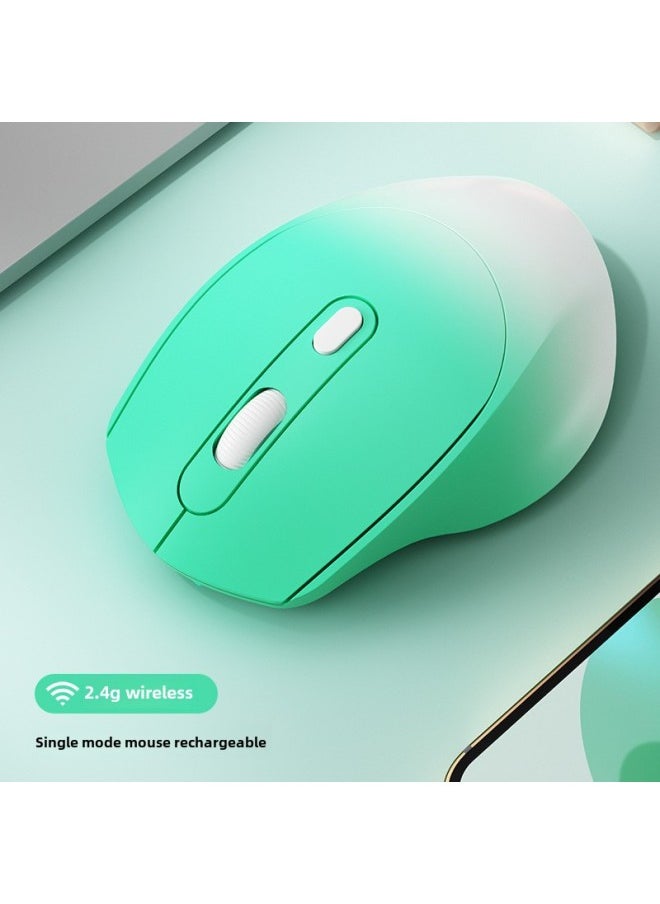 Wireless Mouse Bluetooth Office Silent Rechargeable Unlimited Mouse Girls Cute Laptop External-Specifications:[Gradient Green] Bluetooth + 2.4G Wireless Version ★ ErGonomic DesiGn ★ CharGinG Silent