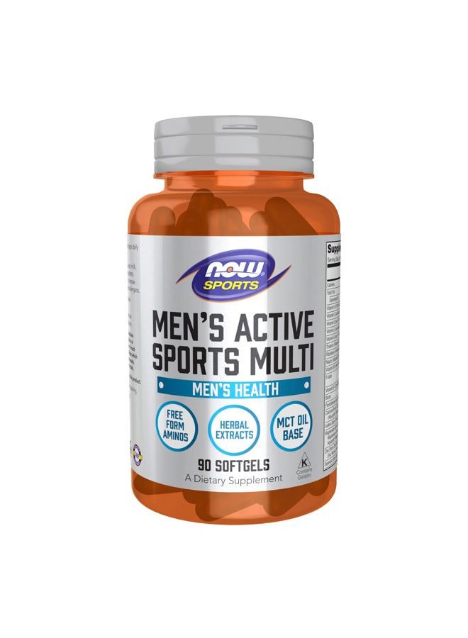 now Sports Nutrition, Men's Extreme Sports Multi with Free-Form Amino Acids, ZMA®, Tribulus, MCT Oil, and Herbal Extracts, 90 Softgels - Image 1