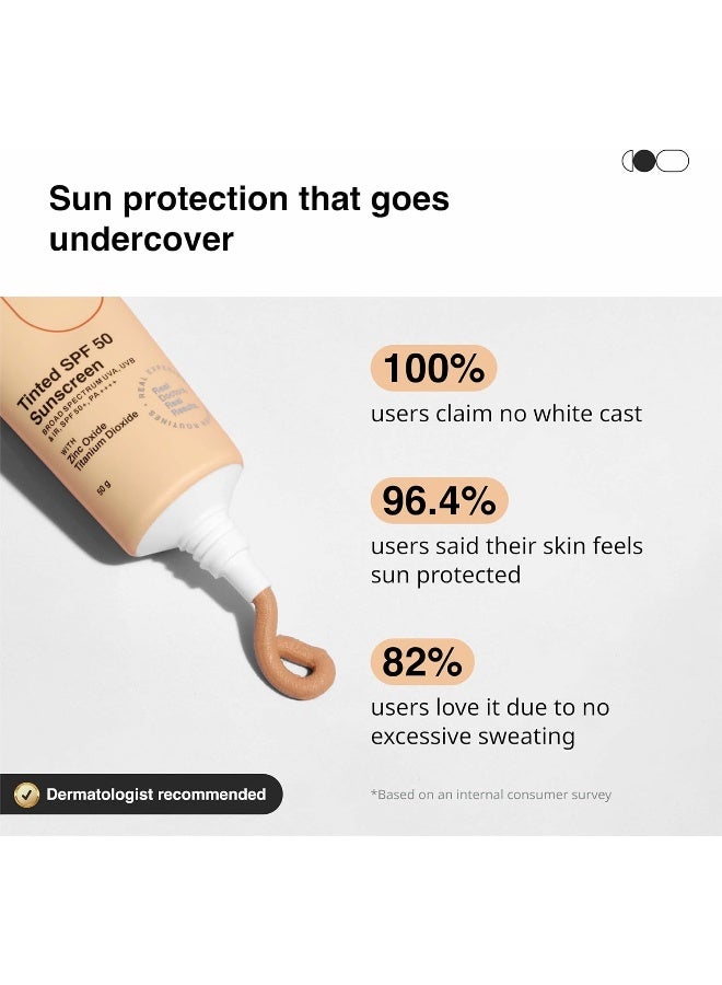 Cureskin واقي شمس معدني بلمسة نهائية غير لامعة مع تلوين SPF 50 PA++++ | حماية واسعة النطاق من الشمس (UVA/UVB/IR) مع ثاني أكسيد التيتانيوم، 50 جرام (عبوة واحدة) - Image 3