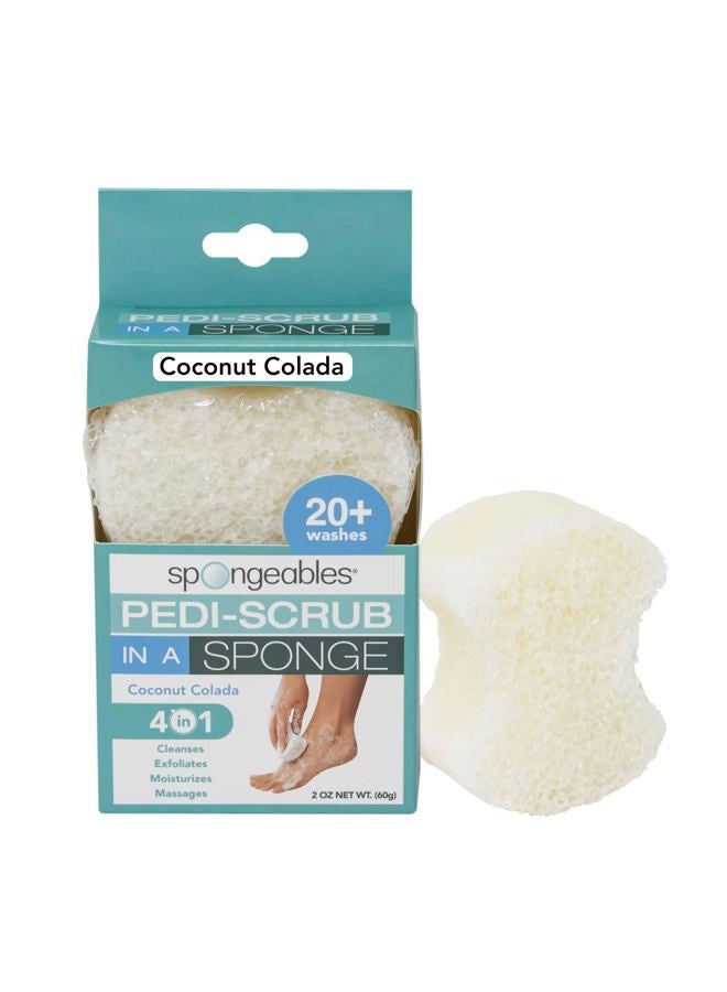 Spongables Pedi Scrub Foot Exfoliating 20+ Wash Sponge, Coconut Colada, 1 Count