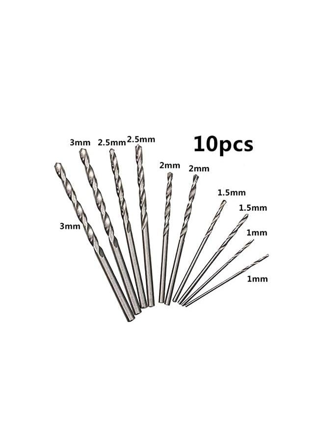 Rcan - Semi-automatic Hand Drill Bit 10 P C S Miniature Mini Twist Drill Set With Precision Hand Needle Vise Rotation Tool Suitable For Wood Jewelry Plastic Etc 1.0-3.0 mm, Blue - Image 1