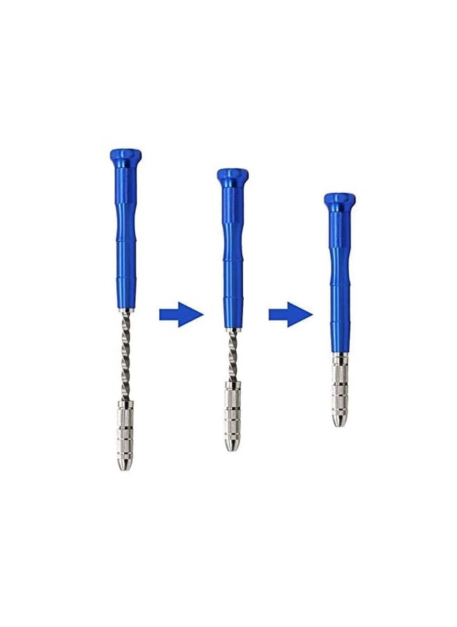 Rcan - Semi-automatic Hand Drill Bit 10 P C S Miniature Mini Twist Drill Set With Precision Hand Needle Vise Rotation Tool Suitable For Wood Jewelry Plastic Etc 1.0-3.0 mm, Blue - Image 1
