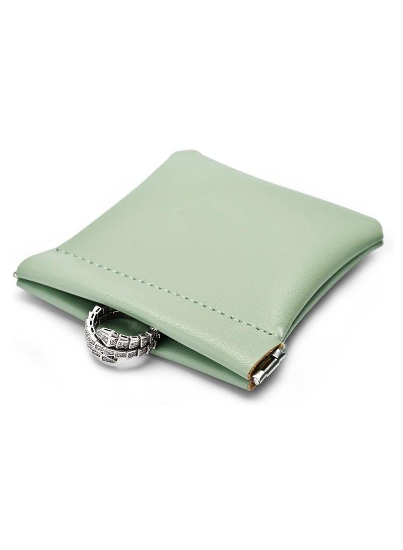 أوزيغالور حقيبة مجوهرات من جلد البولي يوريثان للسفر: حقيبة هدايا للكريسماس وحفلات الزفاف والحفلات (أخضر). - Image 1