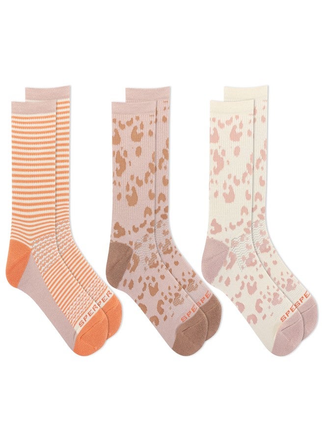 Sperry Womens Cotton Socks - 3 Pair Pack Arch Support And Comfort Cushioning Boat Crew, Pink Assorted, 5-10 US - Image 2