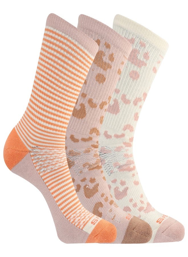Sperry Womens Cotton Socks - 3 Pair Pack Arch Support And Comfort Cushioning Boat Crew, Pink Assorted, 5-10 US - Image 1