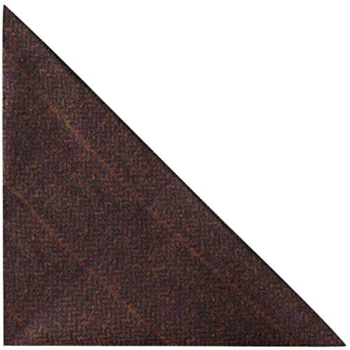 King & Priory Luxury Mahogany Herringbone Check Pocket Square, Handkerchief, Tweed - Image 2
