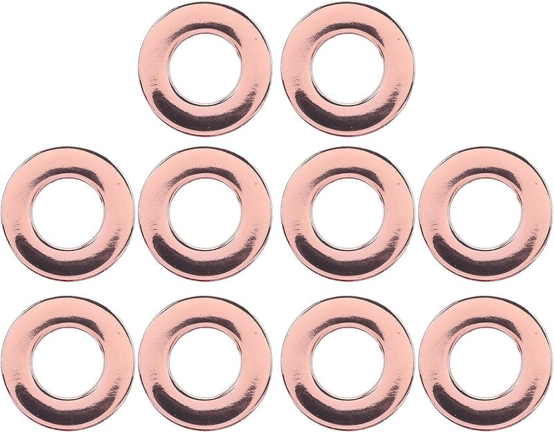 15.7mm Leather Grommets, Alloy Double Sided Round Metal Eyelets, 10Pcs - Rust, Easy Installation, Ideal for Leather Craft and Shoelace Belt Projects (Rose Gold) - Image 1
