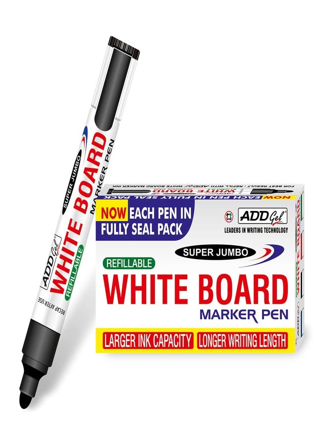 Add Gel WhiteBoard Marker Black Set of 20 Markers Pens - Image 1