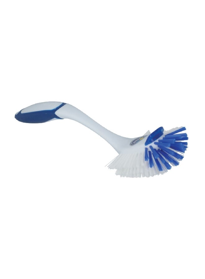 Dawn Fine-Grade Nylon Bristle Radial Head Kitchen Brush Blue and White 2.8 x 3.8 x 11 Inch 235082 - Image 2