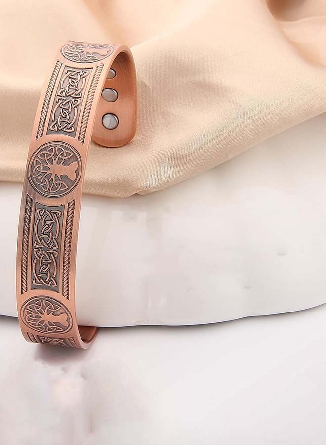 YIM-VIBEHAUS Copper Bracelet Magnetic Bracelet Adjustable Bangle for Men and Women  - Image 2
