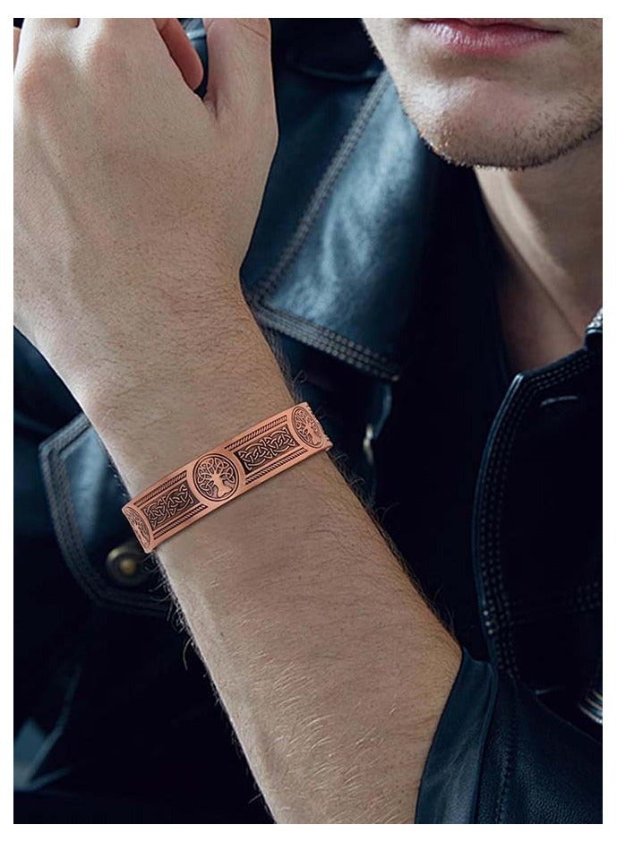 YIM-VIBEHAUS Copper Bracelet Magnetic Bracelet Adjustable Bangle for Men and Women  - Image 5