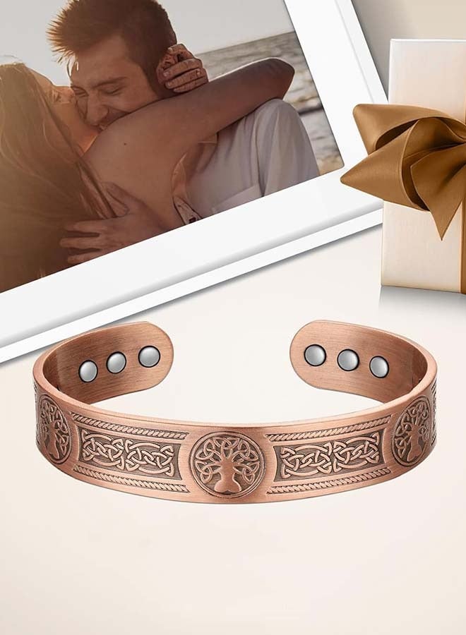 YIM-VIBEHAUS Copper Bracelet Magnetic Bracelet Adjustable Bangle for Men and Women  - Image 4