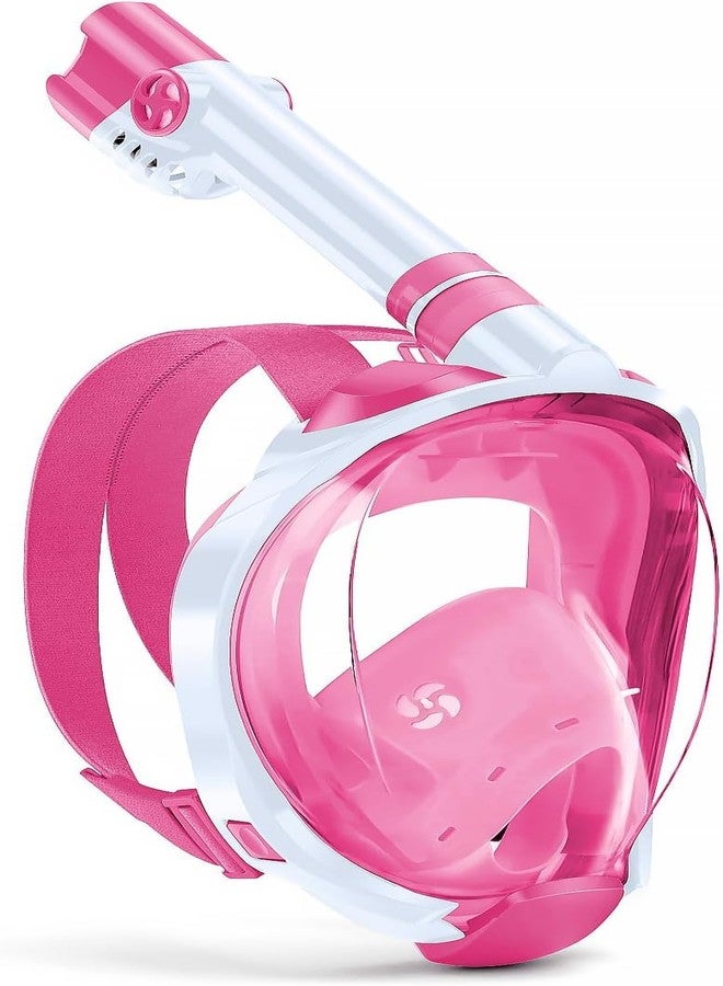 Delavala Full Face Snorkeling Mask Diving Gear - Latest Dry Top System,180 Degree Panoramic View Snorkeling Mask with Camera Mount,Safe Breathing,Anti-Leak Anti-Fog-Swim Fins (Pink - Large/X-Large) - Image 1