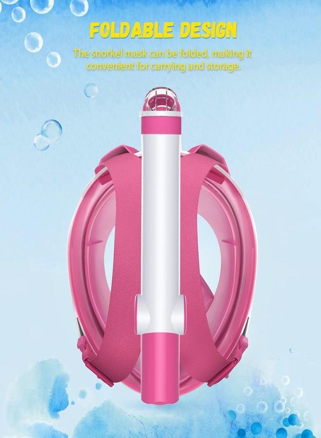Delavala Full Face Snorkeling Mask Diving Gear - Latest Dry Top System,180 Degree Panoramic View Snorkeling Mask with Camera Mount,Safe Breathing,Anti-Leak Anti-Fog-Swim Fins (Pink - Large/X-Large) - Image 2