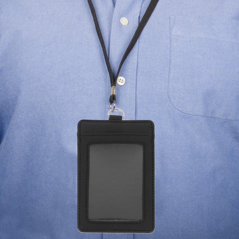 2pcs Card Holder Name Badge Holders Id Card Holder Card Sleeve PU Card Sleeve - Image 5
