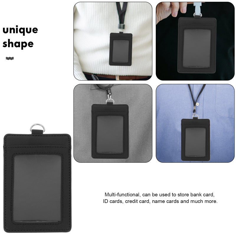 2pcs Card Holder Name Badge Holders Id Card Holder Card Sleeve PU Card Sleeve - Image 3