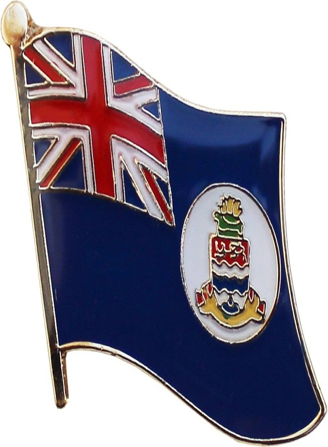 Flagline Cayman Islands (White Disk) Flag Die-struck Metal Single Lapel Pin with Butterfly Clasp Closure - Image 1