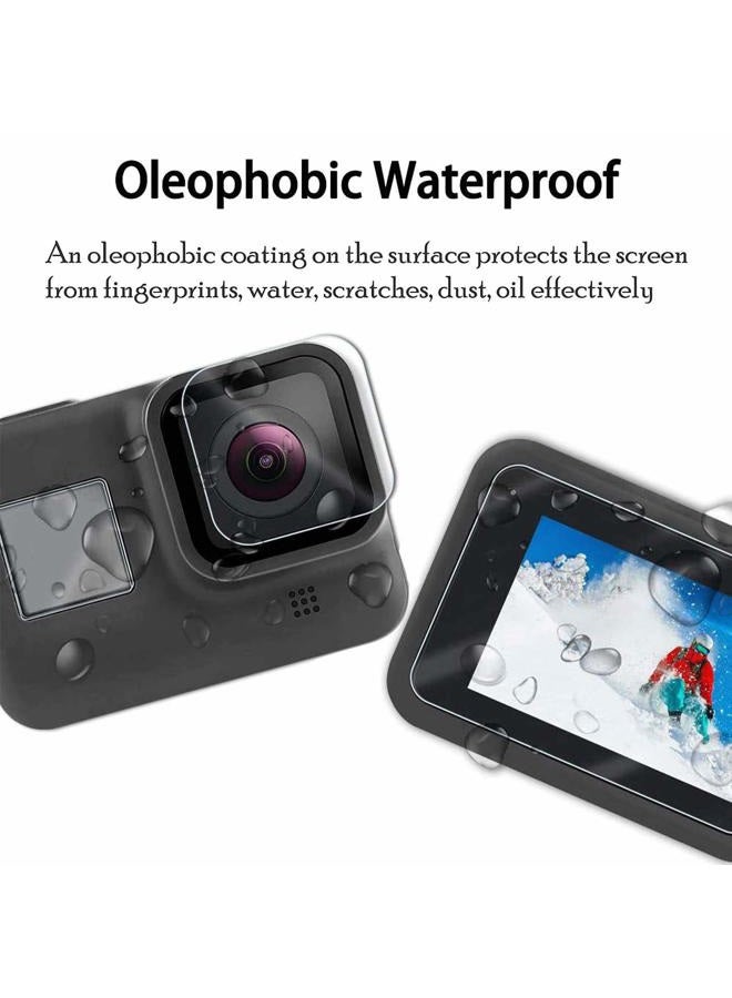 PCTC Ultra Clear Tempered Glass Screen Protector with Lens Protector and LCD Display Film for GoPro Hero 9 Action Camera, 9 Pieces, Black - Image 3