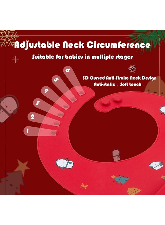 Little Dimsum Baby Bib Silicone Adjustable Waterproof - Soft Comfortable Feeding Bib with Food Catcher for Infants and Toddlers, Easy-Clean Design - Image 3