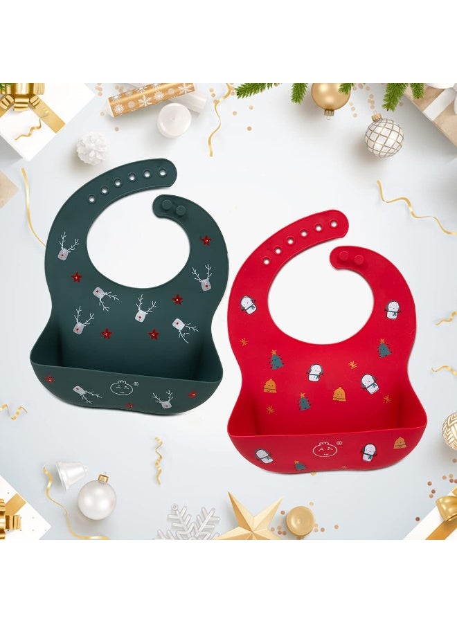 Little Dimsum Baby Bib Silicone Adjustable Waterproof - Soft Comfortable Feeding Bib with Food Catcher for Infants and Toddlers, Easy-Clean Design - Image 2