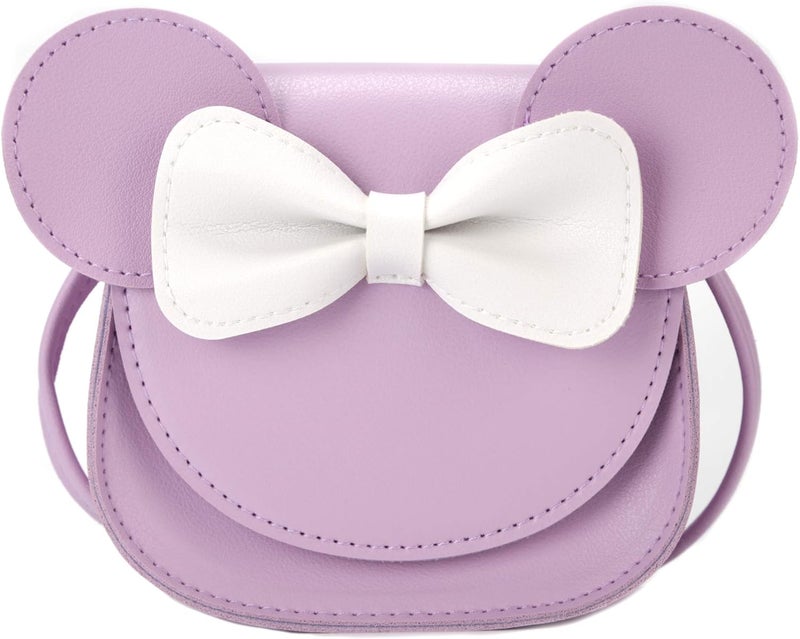 QiMing Little Mouse Ear Bow Crossbody Purse,PU Shoulder Handbag for Kids Girls Toddlers - Image 1