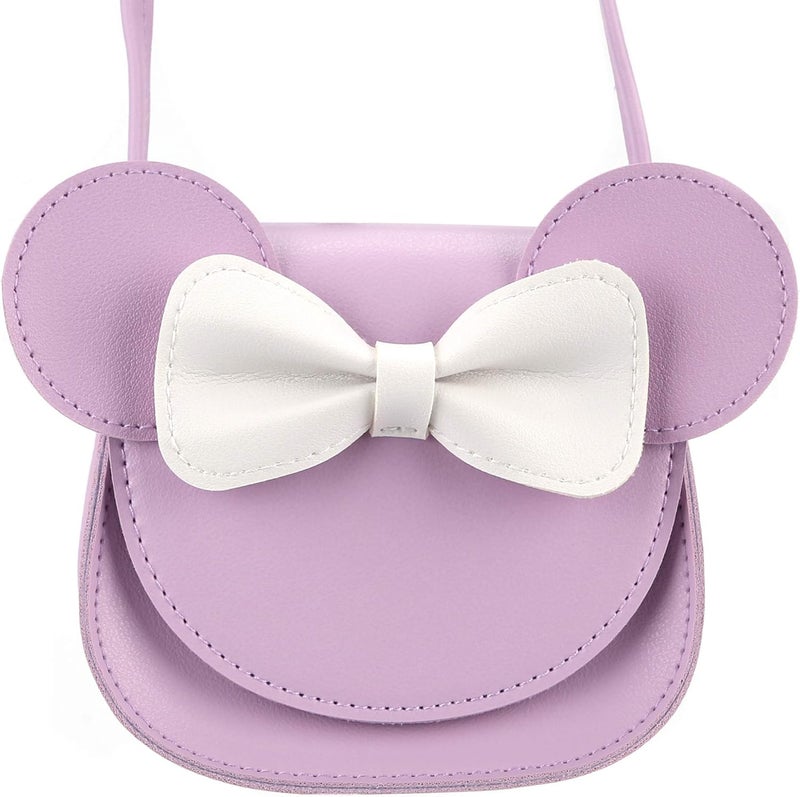 QiMing Little Mouse Ear Bow Crossbody Purse,PU Shoulder Handbag for Kids Girls Toddlers - Image 5