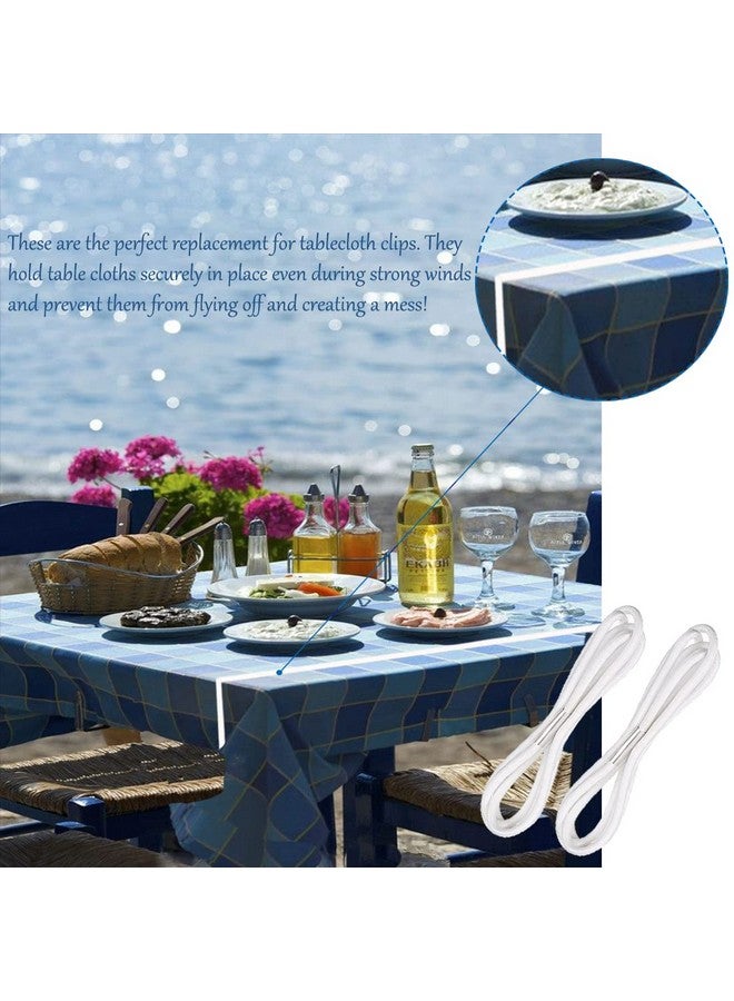 ELANE 20 قطعة مشابك مفرش طاولة للنزهات للطاولات الخارجية، مشابك مفرش الطاولة، مشابك المفرش (بيضاء) - Image 5