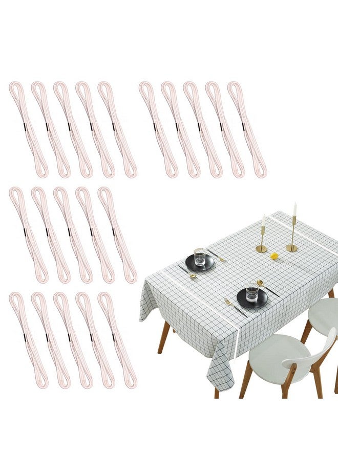ELANE 20 قطعة مشابك مفرش طاولة للنزهات للطاولات الخارجية، مشابك مفرش الطاولة، مشابك المفرش (بيضاء) - Image 1