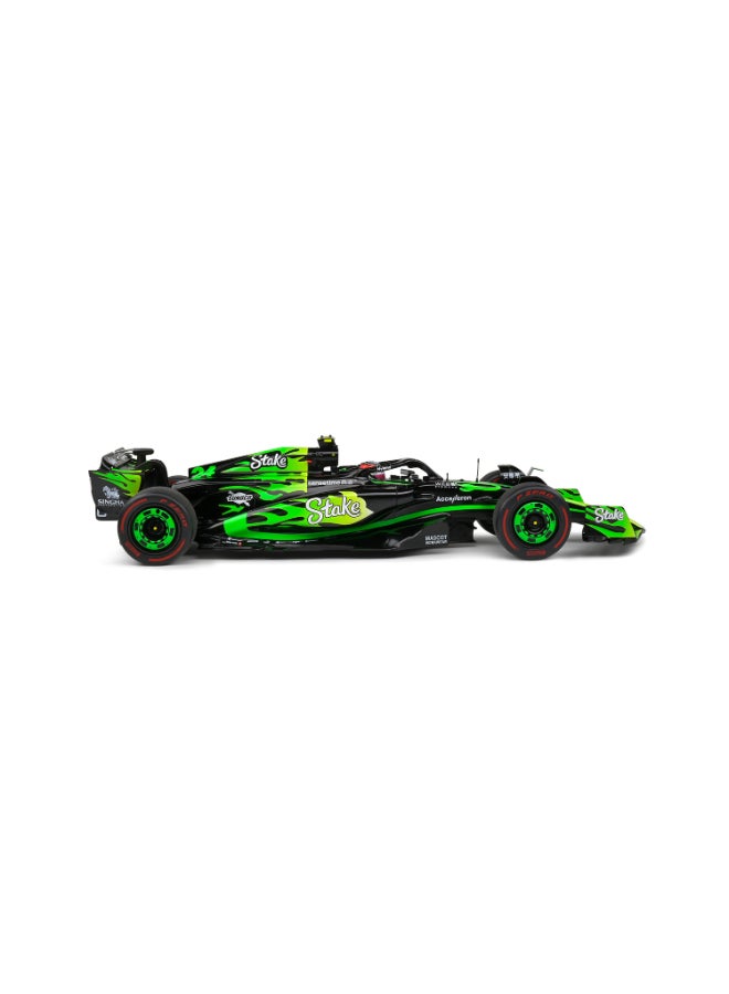 Solido KICK Sauber F1 Team C44 Las Vegas GP 2024 V. Bottas Diecast Model Car, 1:18 Scale Formula 1 Race Car, Black Collector Display Model with Directional Wheels and No Openings - Image 3
