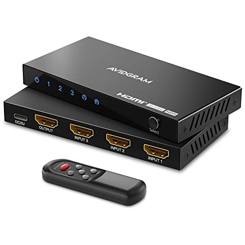 AVIDGRAM HDMI 21 Switch 8K 60Hz AVIDGRAM HDMI Switcher 3 in 1 Out with IR Remote 3 Port 4K 120Hz Auto HDMI Selector Hub Support 8K 48Gbps Compatible with Xbox Series X PS4 Pro PS5 UHD TV Monitor - Image 1