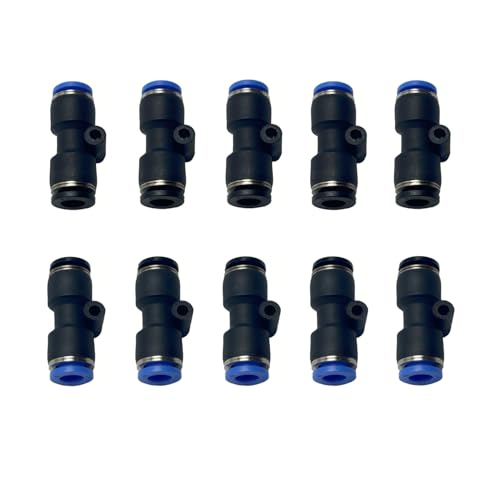 VETLEY PNEUMATIC Push to Connect Straight 14 inch Tube OD x 6MM OD Straight Reducer ConnectorTube Fitting Push Connector PG146Pack of 10 - Image 1