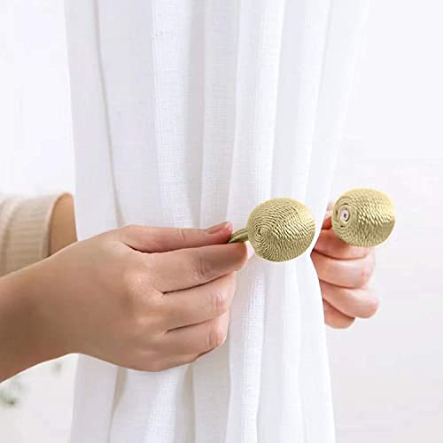 Home-Cloud Home Cloud Magnetic Curtain Tiebacks Curtain Drape Holdbacks Clips Rope Holder Buckles for Home Bedroom Office (1 Pair 2pcs, Gold) - Image 3
