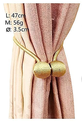 Home-Cloud Home Cloud Magnetic Curtain Tiebacks Curtain Drape Holdbacks Clips Rope Holder Buckles for Home Bedroom Office (1 Pair 2pcs, Gold) - Image 5