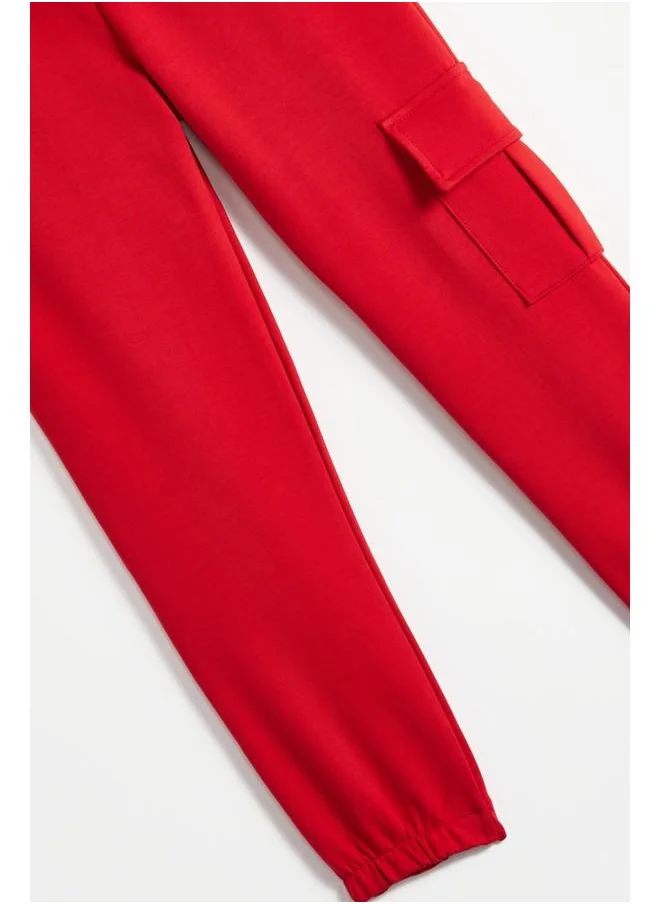 JUNE June Little Boy Cargo Pocket Sweatpant Red
