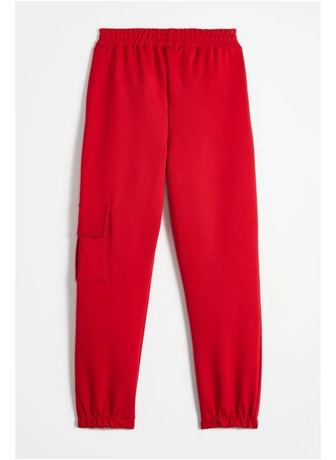 JUNE June Little Boy Cargo Pocket Sweatpant Red