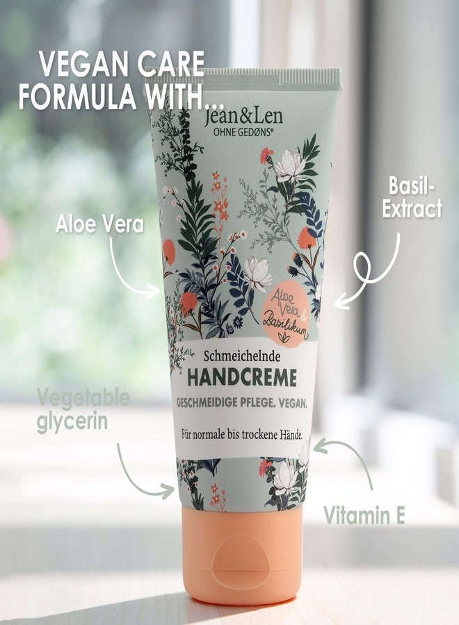 Jean & Len - Flattering Hand Cream Aloe Vera & Basil, hand care for normal to dry hands, nourishes intensively, without parabens and silicones, vegan, hand cream tube, 2.53 Fl. Oz. - Image 4