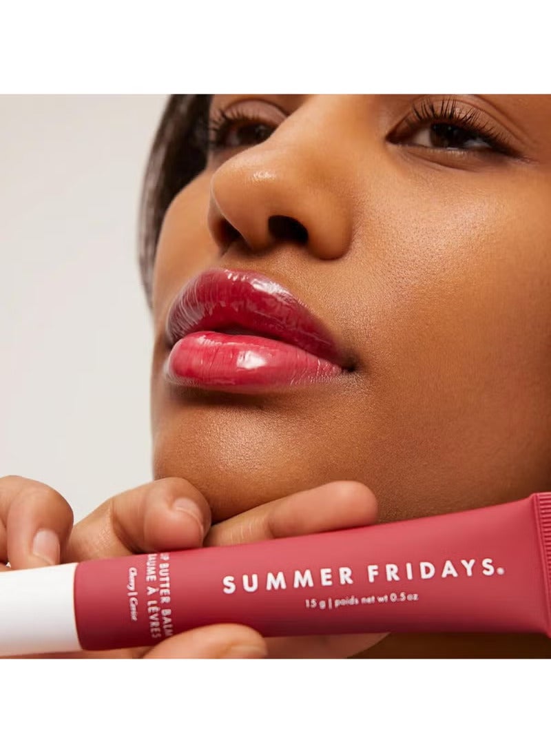 SUMMER FRIDAYS Tinted Lip Butter Balm - Conditioning Vegan Lip Balm for Instant Moisture, Shine & Hydration - Sheer-Tinted, Soothing Skincare - Cherry (.5 Oz) - Image 4