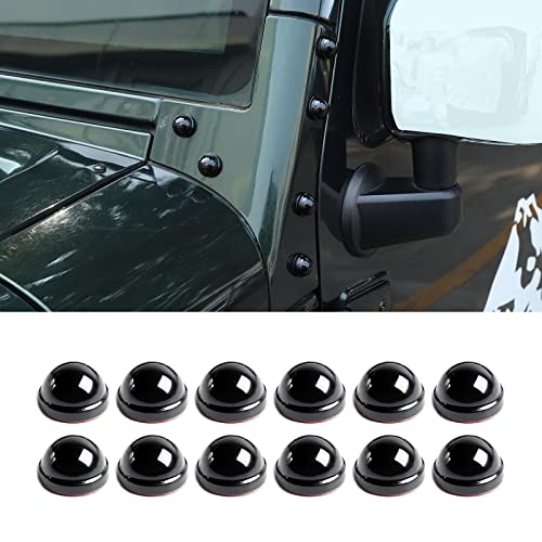 SQQP غطاء برغي حماية عمود غطاء SQQP، 12 قطعة ملحقات ABS متوافقة مع جيب رانجلر JK JKU 2/4 أبواب (أسود) - Image 1