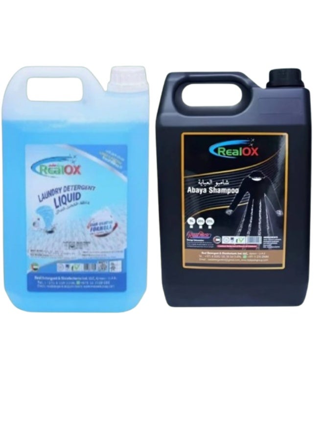 Laundry Liquid Detergent 5L + Abaya Shampoo 5L Value Pack – Deep Cleaning Fabric Care & Gentle Abaya Wash Bundle - Image 1