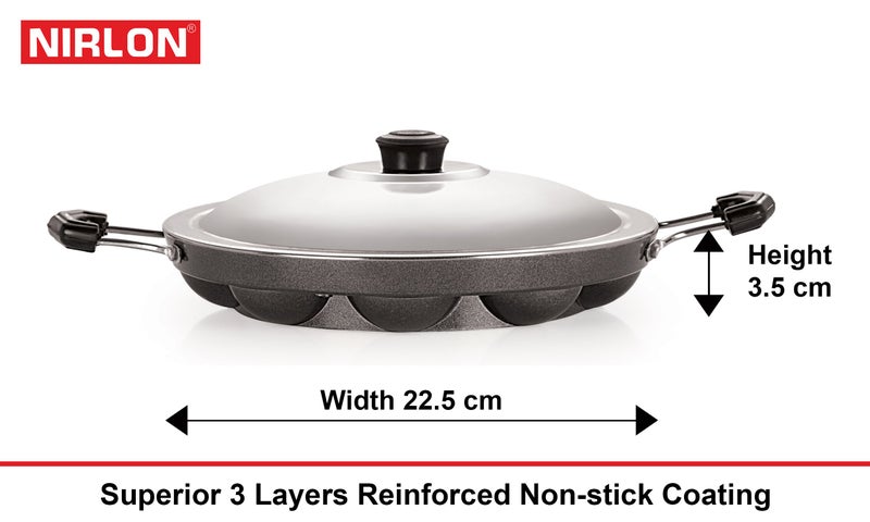 Nirlon Non-Stick Durable Aluminium Base Chetty Pan Appampatram and Fry Pan Combo Kitchen Item Gift Set - Image 2