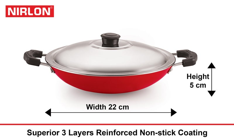 Nirlon Non-Stick Durable Aluminium Base Chetty Pan Appampatram and Fry Pan Combo Kitchen Item Gift Set - Image 3