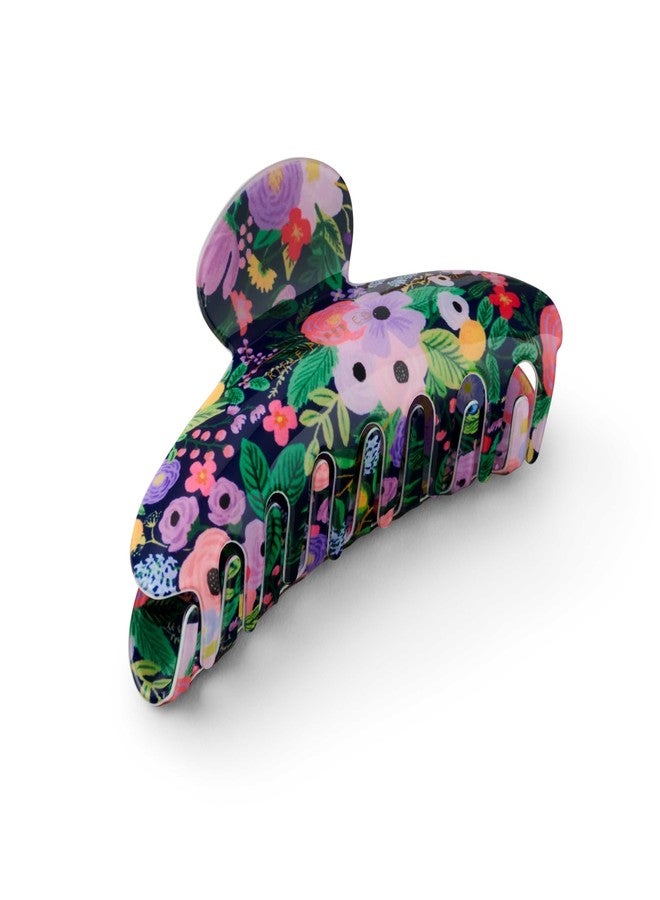 RIFLE PAPER CO. Large Claw Clip Set |Styling Hair Accessory for Women, Cute Fashion Set for Girls | Flat Clamp for Locks (Bright Floral Pattern), Garden Party (Pack of 2) - Image 2