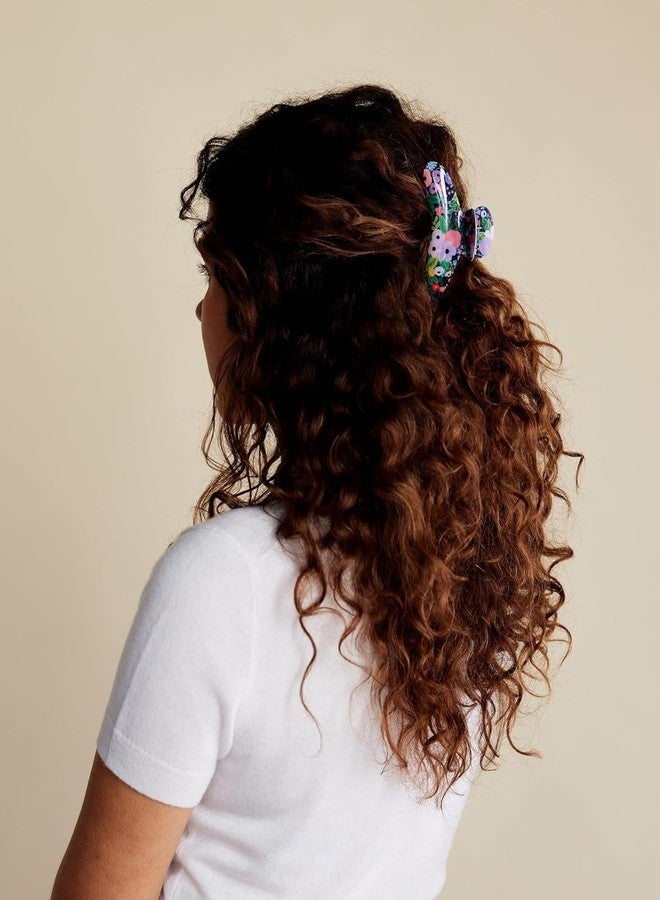 RIFLE PAPER CO. Large Claw Clip Set |Styling Hair Accessory for Women, Cute Fashion Set for Girls | Flat Clamp for Locks (Bright Floral Pattern), Garden Party (Pack of 2) - Image 4