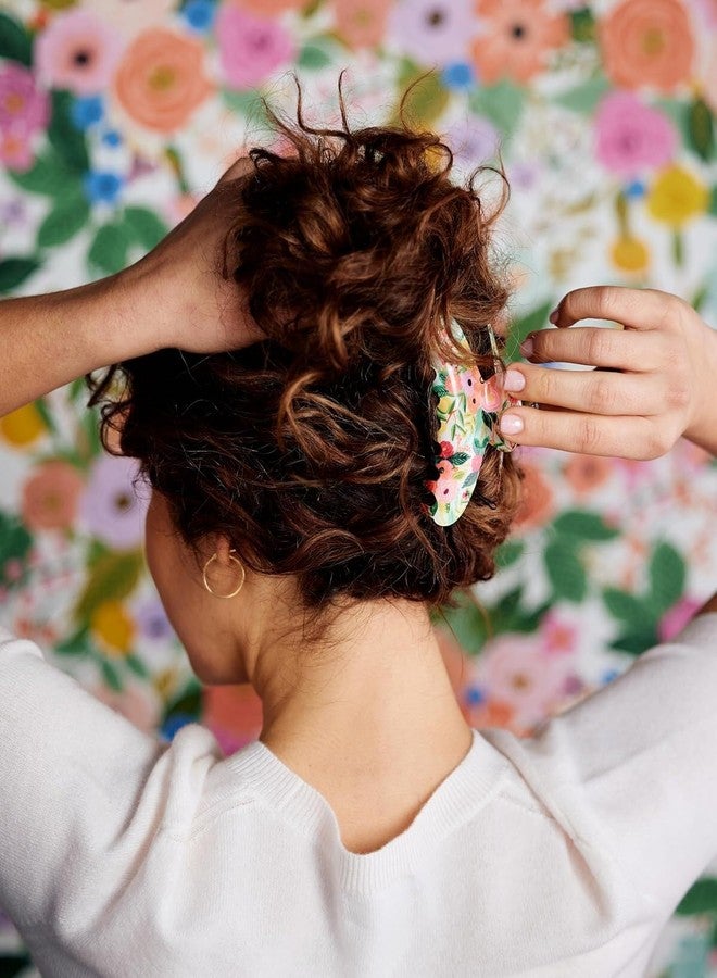 RIFLE PAPER CO. Large Claw Clip Set |Styling Hair Accessory for Women, Cute Fashion Set for Girls | Flat Clamp for Locks (Bright Floral Pattern), Garden Party (Pack of 2) - Image 5