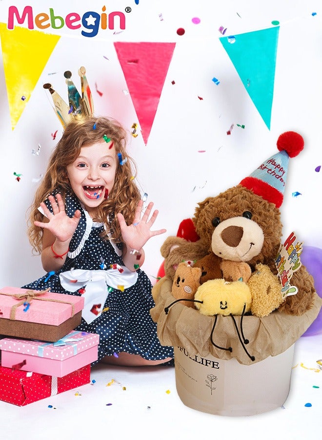 ميبيجين دمية دب محشوة، دمية دب محشوة، باقة دب لعيد الميلاد، دمية دب محشوة، مجموعة دمى ناعمة، ألعاب زينة داخلية، هدية عيد ميلاد مثالية للفتيات والأصدقاء، 21*33 سم - Image 3