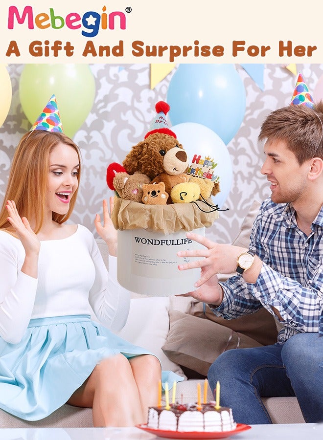 ميبيجين دمية دب محشوة، دمية دب محشوة، باقة دب لعيد الميلاد، دمية دب محشوة، مجموعة دمى ناعمة، ألعاب زينة داخلية، هدية عيد ميلاد مثالية للفتيات والأصدقاء، 21*33 سم - Image 5